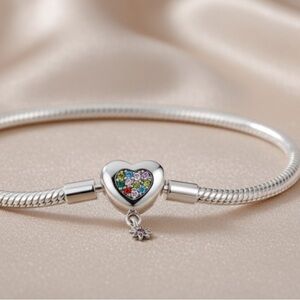 Silver Heart Charm Bracelet
